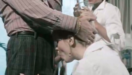 Four eyed ugly dude invited two canny babes to satisfy his “buddy” porn pics