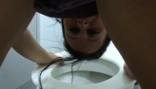 Fat brunette slut got strongly doggy way fucked in public restroom porn pics