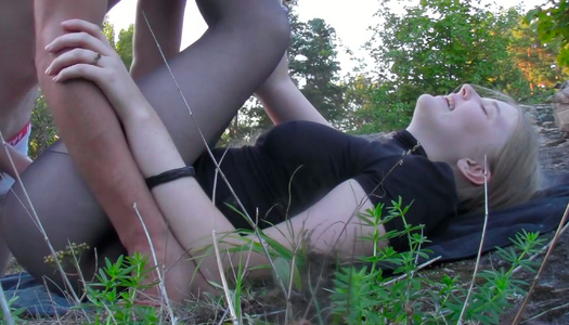 Passionate blowjob and hardcore missionary style fuck while camping porn pics