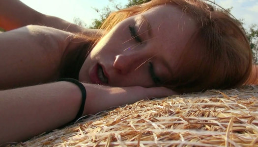 Appetizing chick Linda Sweet gets poked on the hayloft. porn pics