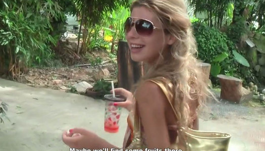 Awesome outdoor anal fuck with beautiful blonde doll porn pics