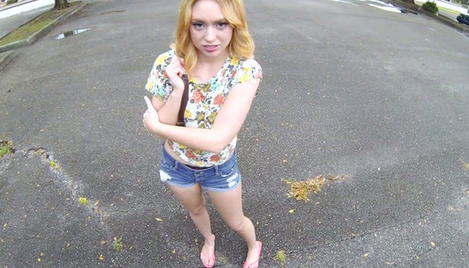 Dumpy blond haired filth is going to taste sweet penis of one driver hard porn pics