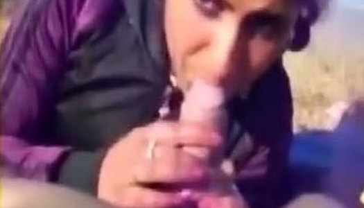 Awesome blowjob by the dark haired Indian outdoors porn pics