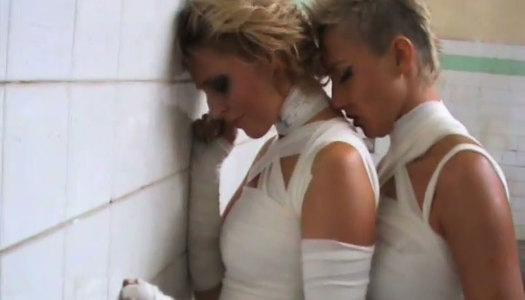 Hot lesbian sex video with sexy blonde Angelina Crow porn pics