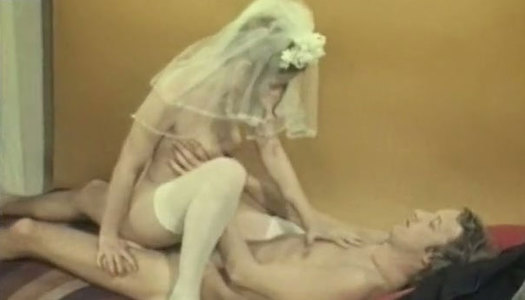 Lusty German bride wearing white stockings rides her sex partner face to face porn pics