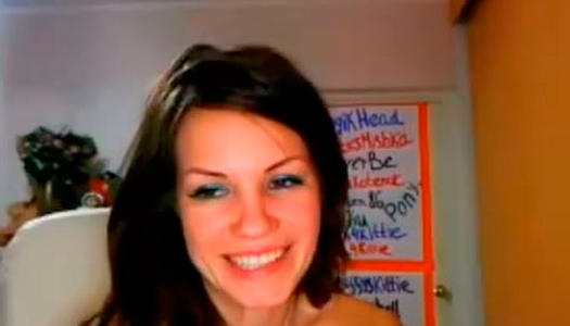 Beautiful brunette teen flirting on a web camera porn pics