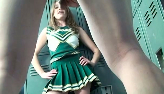 Spoiled cheerleader gets naughty and dirty in the locker room porn pics