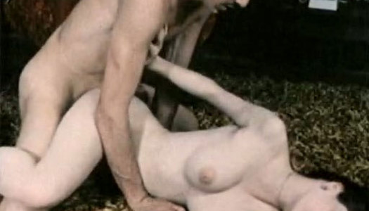 Oversexed retro brunette gives her head and gets fucked on the floor porn pics