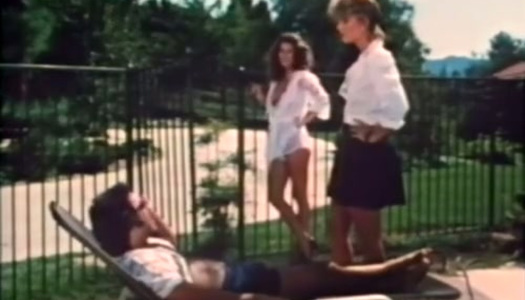 Two sexy slutty chicks and one hot blooded dude show off hot 3 some on sofa porn pics