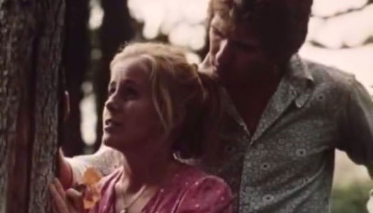 Naughty blond haired teen had dirty oral sex with her mature man in woods porn pics