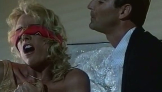 Kinky blindfolded blonde MILF Sarah Jane gets oiled pussy fingered on counter porn pics