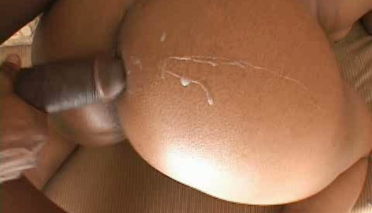 Horny black stud fucks zealous chocolate slut and cums on her booty porn pics