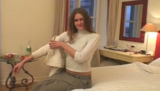 Cute girlie with nice petite tits is fond of sucking strong fat cock porn pics