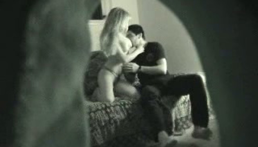 Bootyful blonde chick in thongs kisses dude passionately and gives BJ porn pics