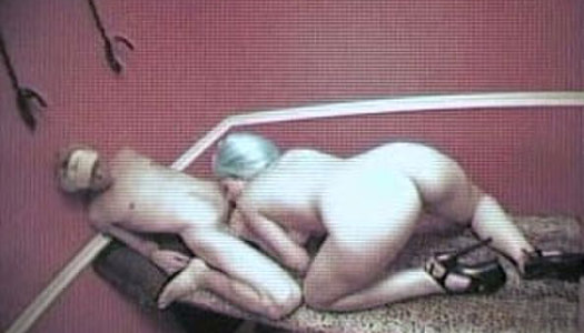 Bitchy blue haired hooker sucks sweet cock of her man greedily porn pics