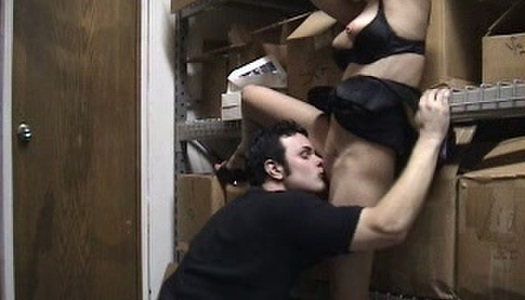 Kinky co-workers making love in ware house in front of a hidden camera porn pics