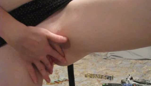 Naughty teen Riley Rebel cups her pussy in doggy pose on a camera porn pics