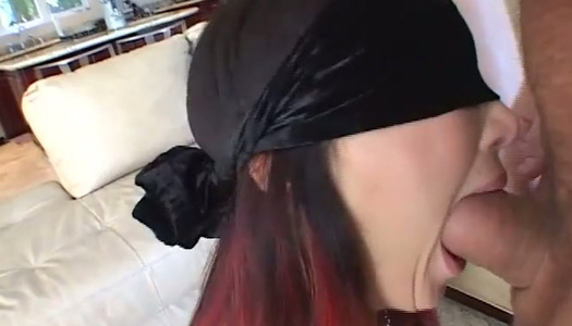 Blindfolded Asian slut called Katsuni gets her twat fucked doggy hard porn pics