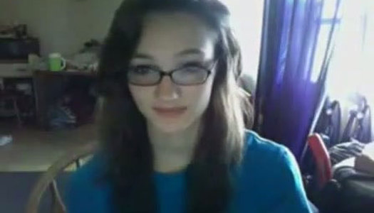 juggy nerdy brunette in glasses having fun on webcam porn pics