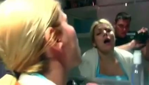 Great looking blonde with big tits loves to have sex in front of the mirror porn pics