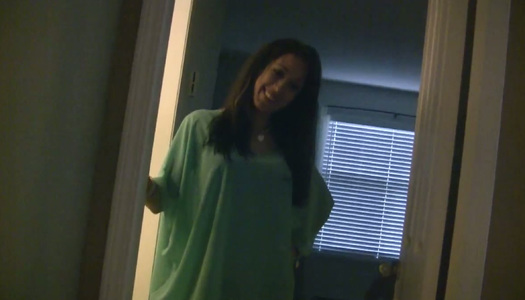 Beautiful cute hot and sexy brunette Bobbi gives evening blowjob porn pics