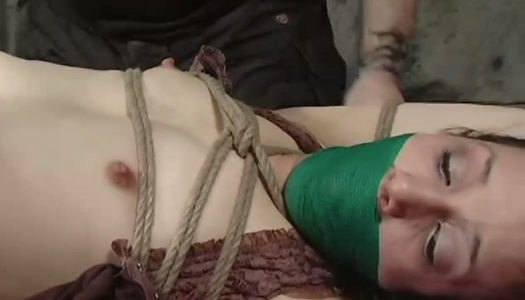 Master examines sweet slit of tied up chick porn pics