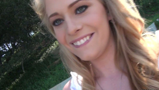 Sexy blonde bitch Allie James videotapes herself masturbating in a bath porn pics