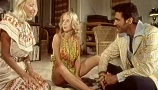 Bright classy blondie teases two cocks while lewd auburn chicks give head porn pics