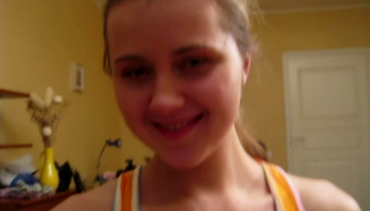 Blonde cutie with beautiful booty rides on a dick of her boyfriend porn pics