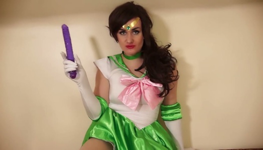 Lustful gal Elise Adore fucks her anus and pussy with jewel plug porn pics