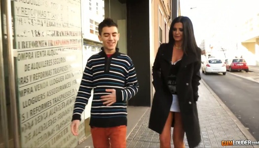 Two dudes fuck all holes of nasty brunette Soraya Rico porn pics