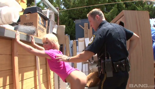 Cop fucks mouth and wet twat of sinful blonde Kelly Surfer porn pics