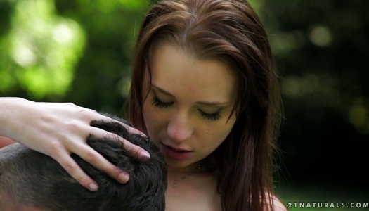 Romantic outdoor sex with red haired beauty Chelsea Sun in the garden porn pics