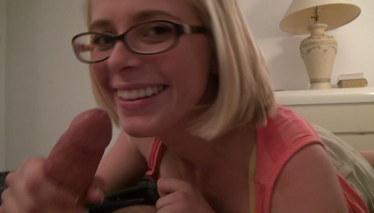 Short haired blond nerd Penny Pax sucks a delicious lollicock porn pics