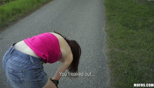 Snow white Scandinavian bitch Katie gets nailed after a roller ride porn pics