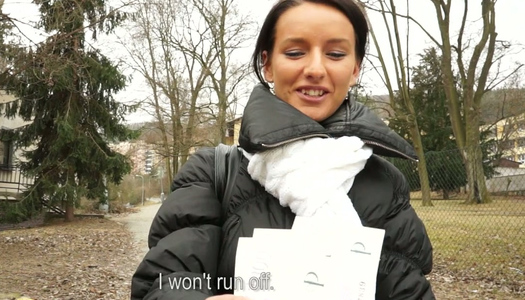 Cold winter weather don't stop Martina from giving a head for money porn pics