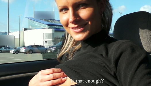 Cheating blonde girl Holly gives nice blowjob for money porn pics