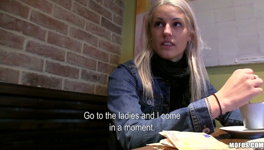 Stunning Beata is picked up for a quickie in the public restroom porn pics