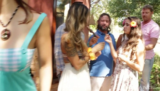 Crazy hippie party ends up with crazy group sex porn pics