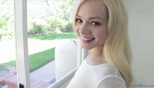 Charming blonde Elsa Jean guzzles big and juicy dick on a pov camera porn pics