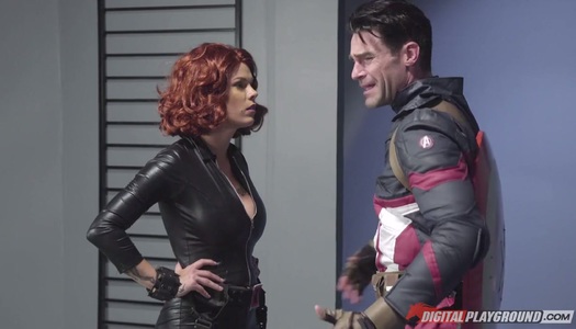 Juggy bitch with jaw dropping boobs Peta Jensen is fucked by Captain America porn pics