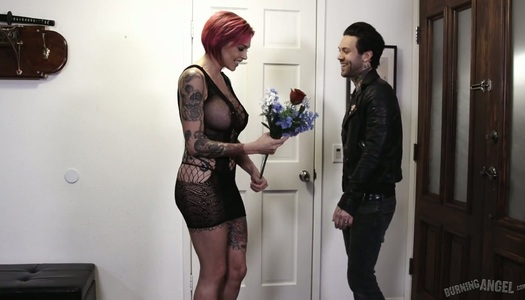 Sexually charged tattooed whore Anna Bell Peaks goes wild on hard pole porn pics