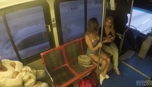 Slutty lesbian Camille Lixx licks girlfriend's pussy in a public place porn pics