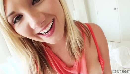 Charming blonde Addison Grey teasing video porn pics