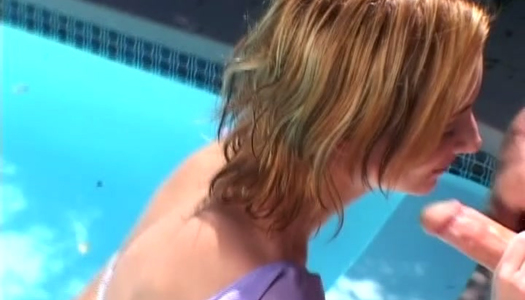 Filthy blonde milf Sierra Sinn deepthorats cock by the pool porn pics