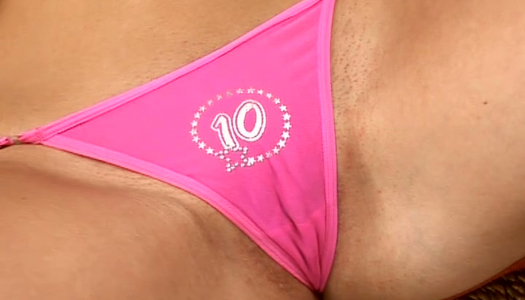 Adorable blonde Rita Rose slowly takes off her sexy pink dress porn pics