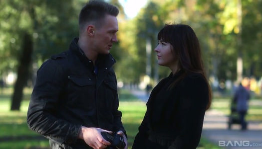 Charming hot brunette Katty Blessed is fucked and jizzed porn pics