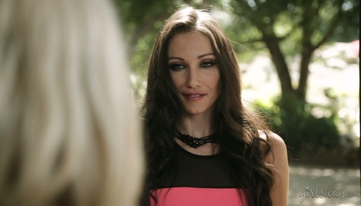 Horny brunette Celeste Star comforts her crying blond girlfriend porn pics