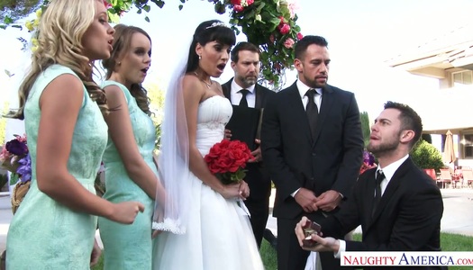 Spoiled bridesmaid Alexis Monroe is fucked by horny cooker in the kitchen porn pics