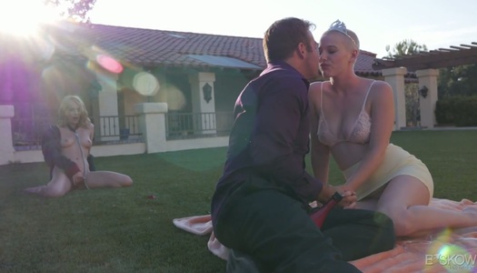 Humiliated bald headed Canadian whore Riley Nixon is comforted by one horny man porn pics